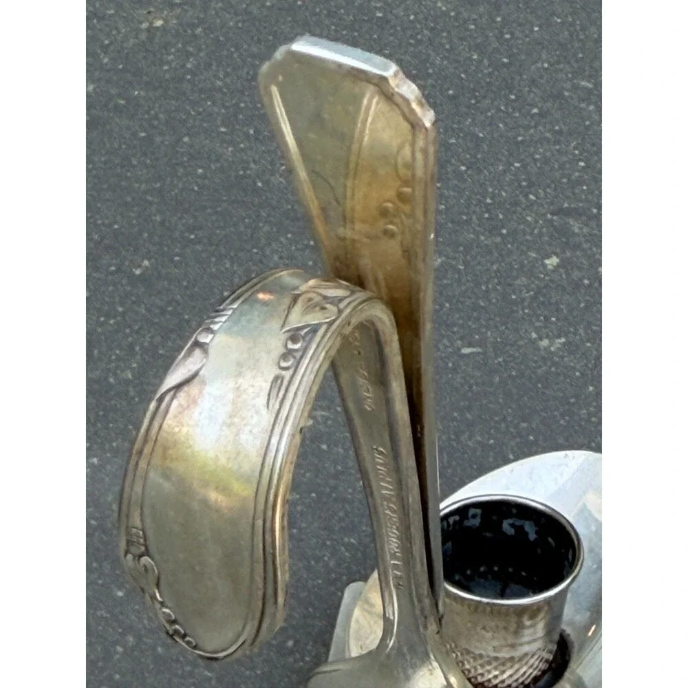Vintage Silverplate Flatware Art Candle Holder Handmade Mid-Century Style